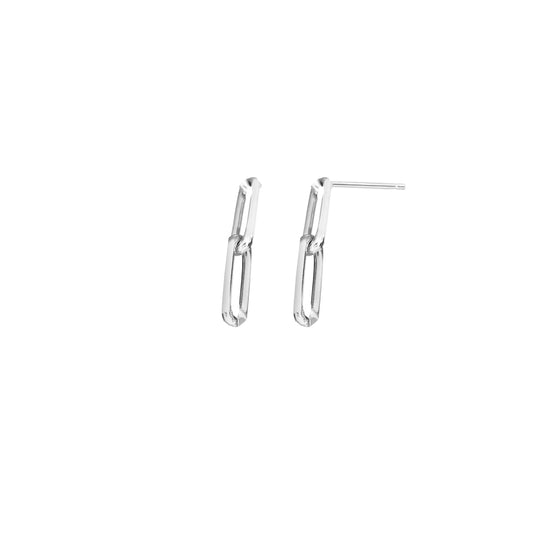 Silver Two Link Paperclip Dangle Earring