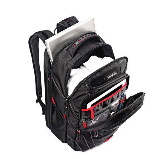 Samsonite Tectonic 17" PFT Backpack, Black/Red