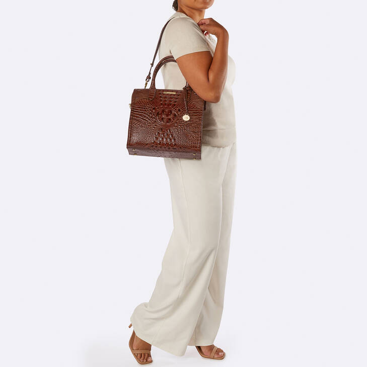 Brahmin Melbourne Collection Caroline Satchel, Pecan