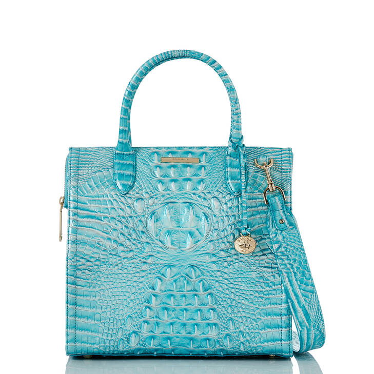 Brahmin Melbourne Collection Caroline Satchel, Dusty Blue