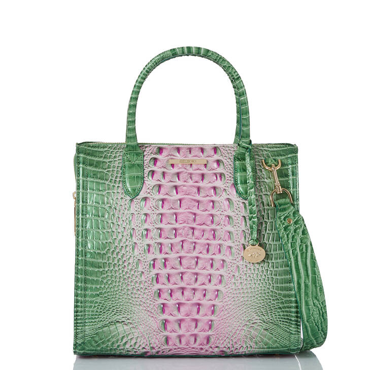 Brahmin Melbourne Collection Caroline Satchel, Apple Blush Ombre