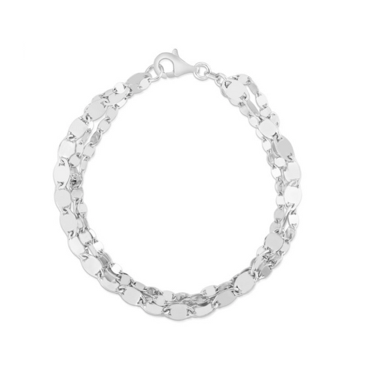 Silver Marina Triple Chain Bracelet