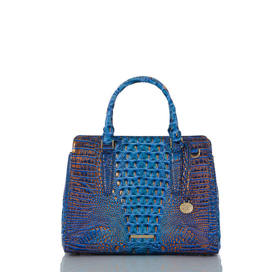 Brahmin Melbourne Collection Small Finley Satchel, Deep Azure