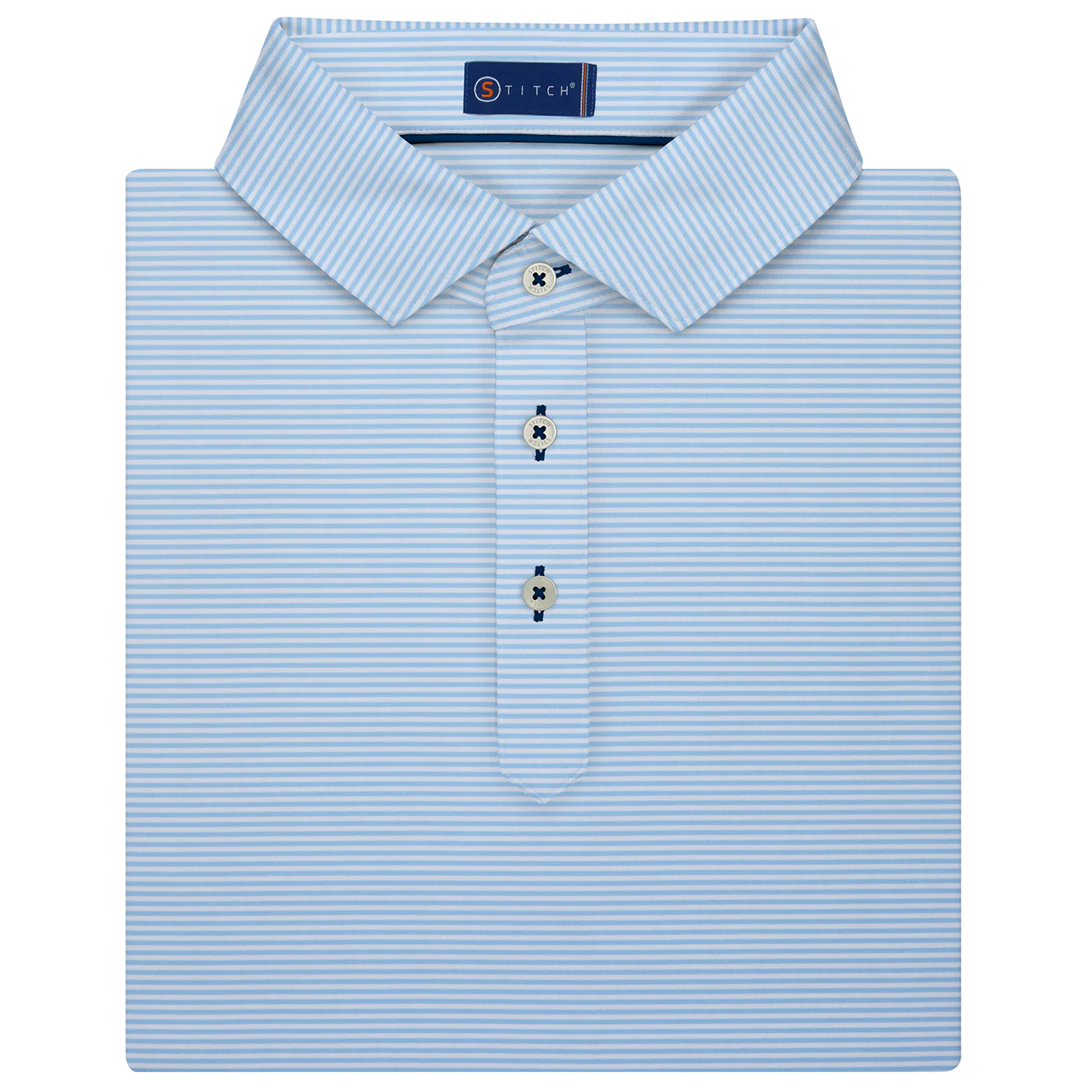 Stitch Atlantic Stripe Polo, Bluebell