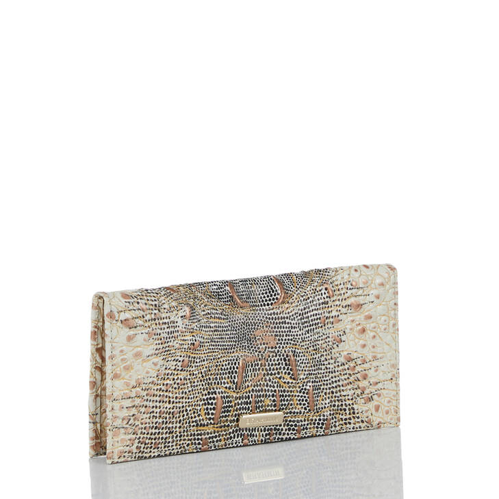 Brahmin Melbourne Collection Cordelia Checkbook Wallet, Ivory Iguana Ombre