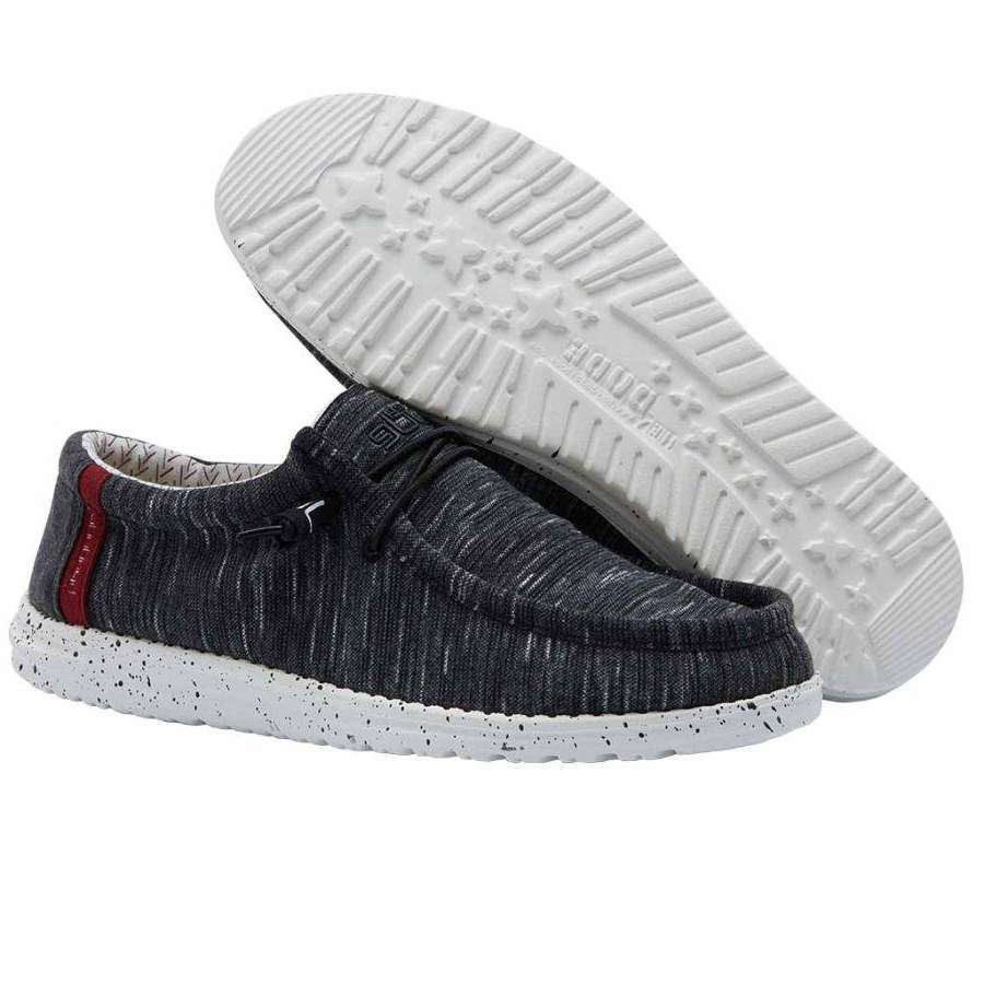 Hey Dude Wally Stretch Men's Slip On, Fleece Black