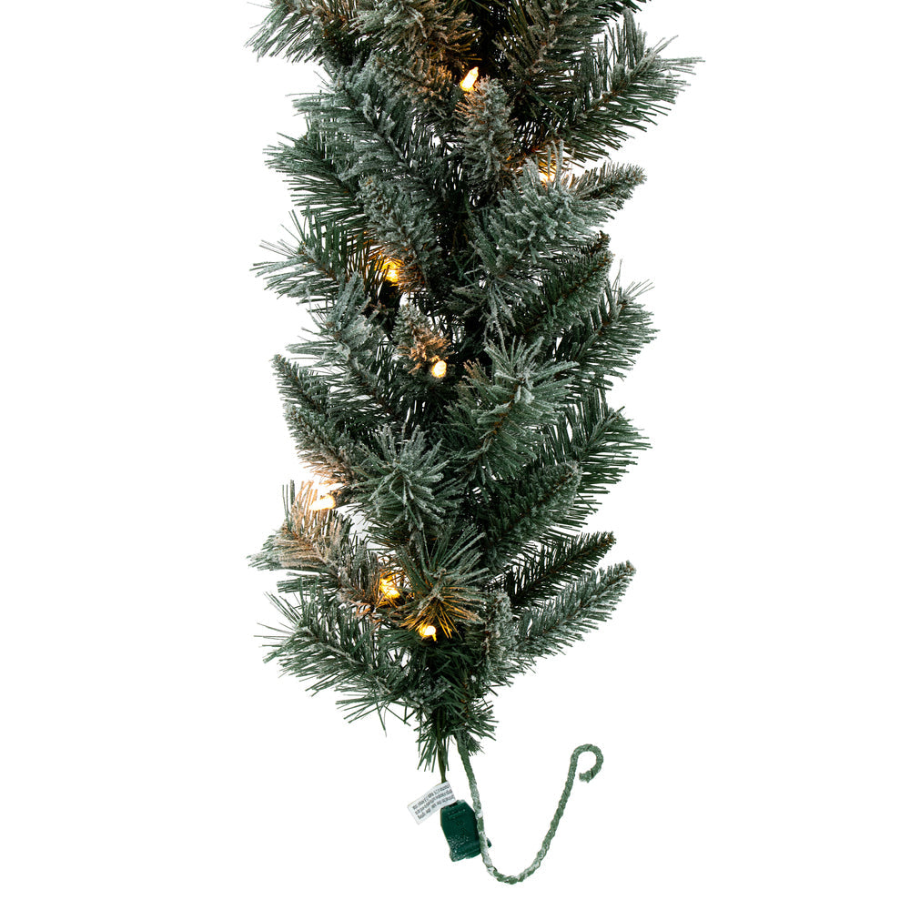 PreLit Frosted Mixed Pine Garland, 9ft