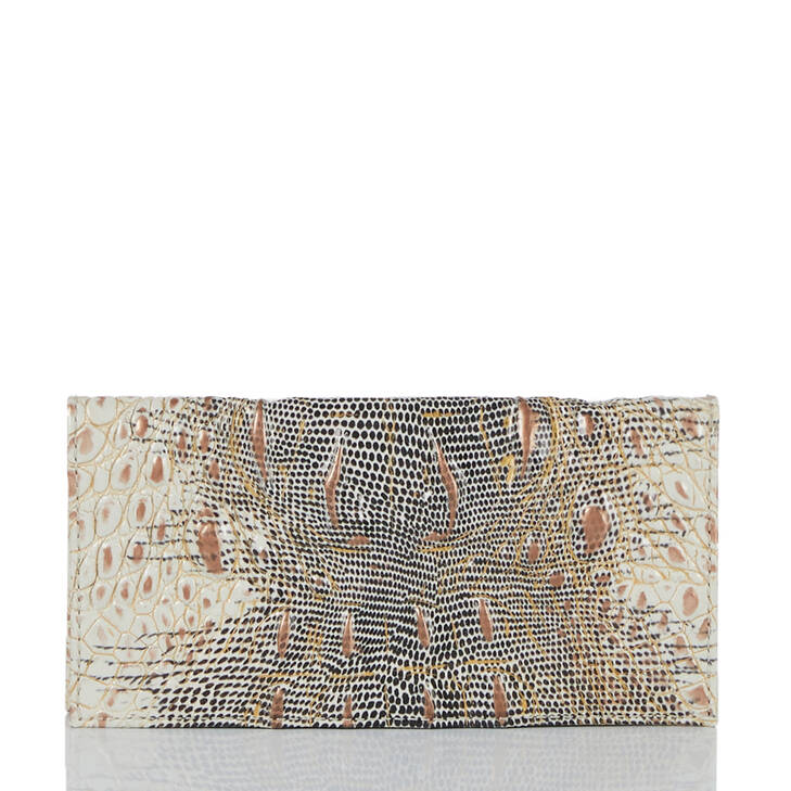 Brahmin Melbourne Collection Cordelia Checkbook Wallet, Ivory Iguana Ombre