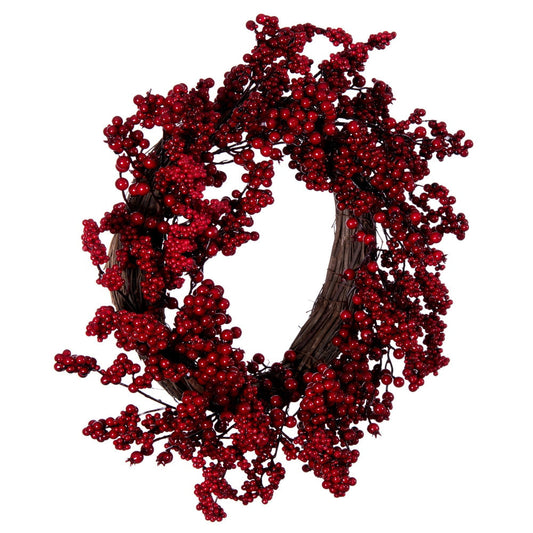 Artificial Red Berry Wreath, 24"