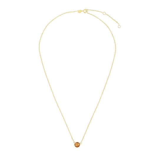 14K Citrine Solitaire Necklace