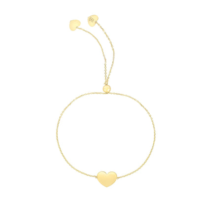 14K Heart Bracelet, Yellow, Rose or White